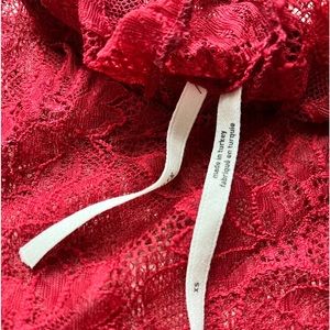 Anthropology never used lace see-through, red, and off-white